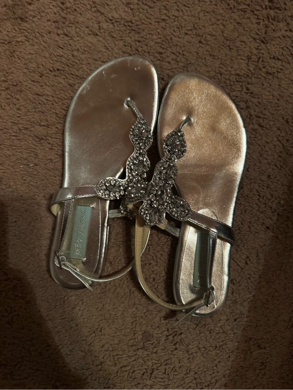 Betsy Johnson bling rhinestone sandals hard to find, no longer sold 7.5